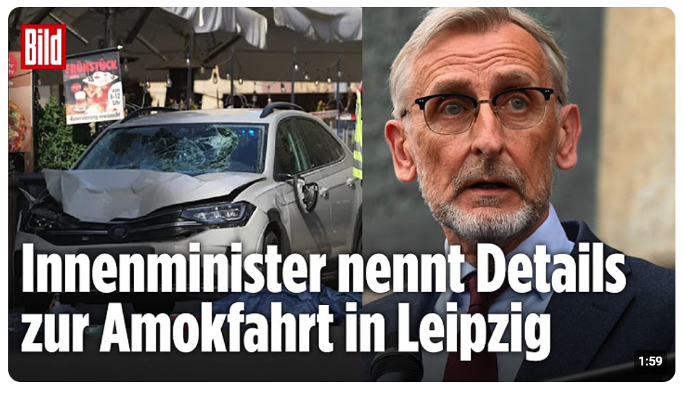LEIPZIG NACH AMOKFAHRT: Innenminister Schuster erklärt Lage und Täterdetails