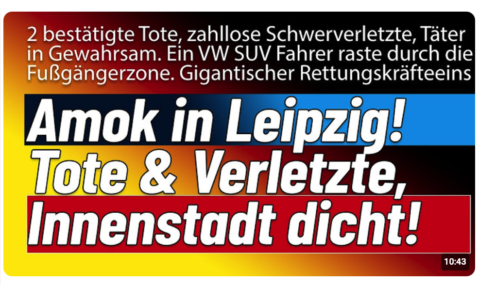 Nun traf es Leipzig! Innenstadt gesperrt, Menschen mit Tüchern bedeckt, Hubschrauber kreisen!