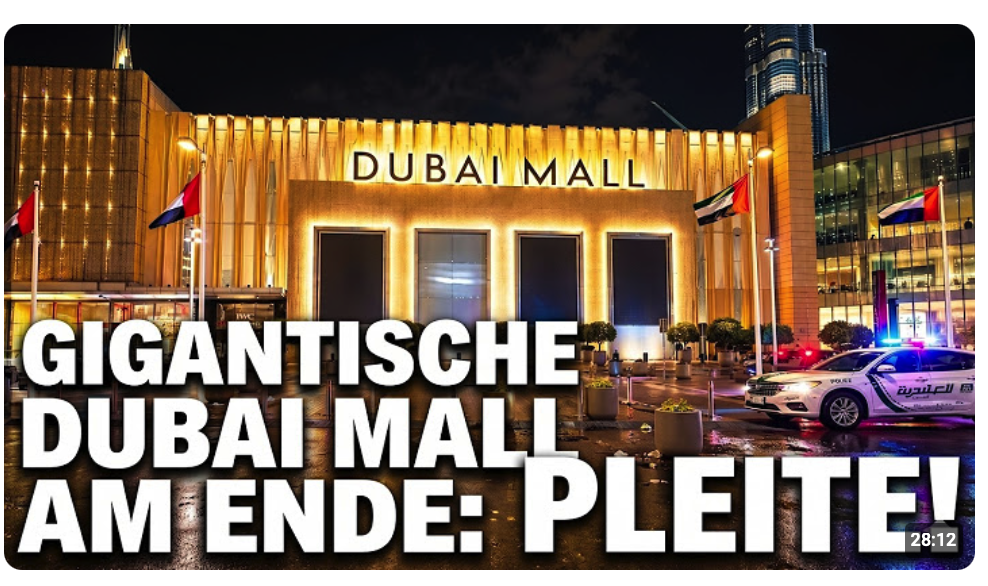 Dubai Mall ist pleite: das größte einkaufszentrum der welt steht offiziell komplett leer