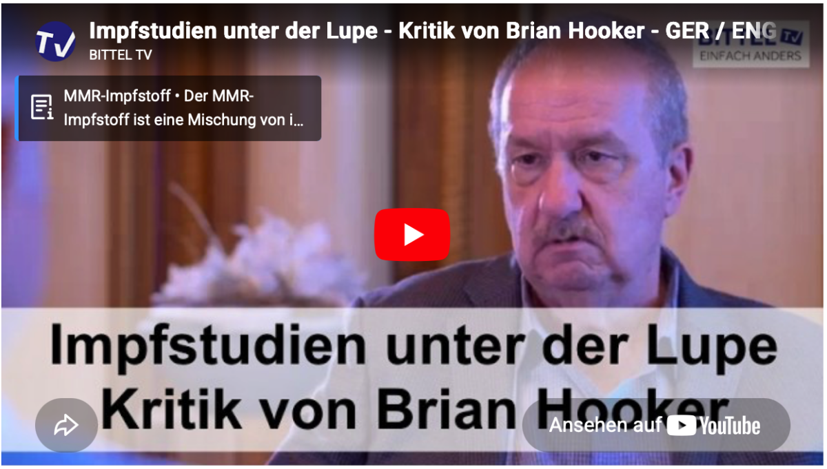 Impfstudien unter der Lupe – Kritik von Brian Hooker – GER / ENG