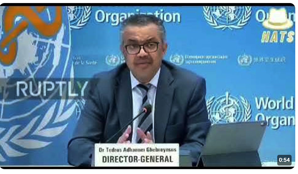 +++ Eilmeldung +++ Tedros rutscht heraus und gibt zu, dass einige Länder Booster-Impfungen nutzen, um Kinder zu töten.