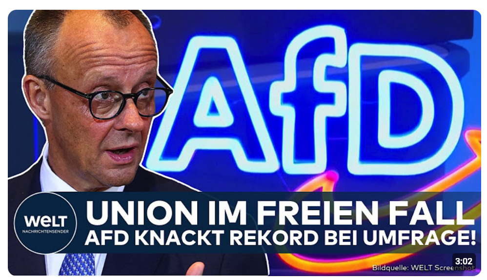 DEUTSCHLAND: Union im freien Fall! AfD auf neuem Rekord! Merz mit SPD vor dem Aus?