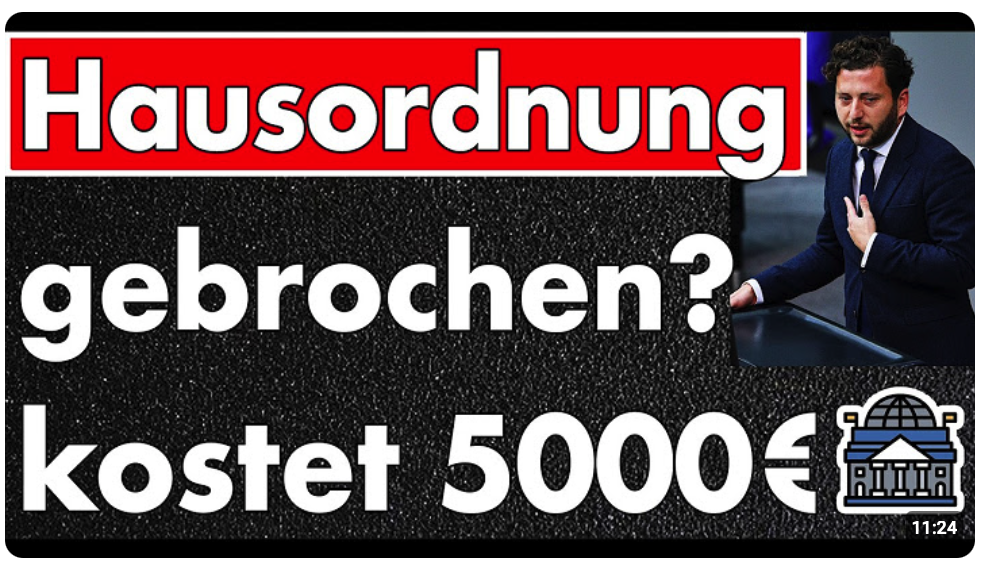 Grüner Parteivorsitzender bricht Bundestags-Regeln – Ich habe Klöckner informiert