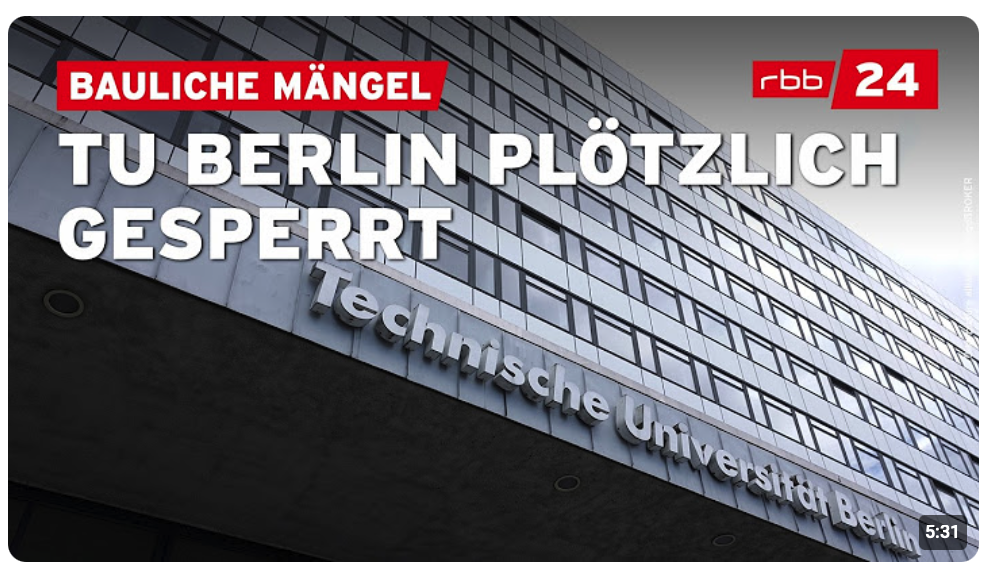 „Bauliche Auffälligkeiten“: Hauptgebäude der TU Berlin wird bis auf Weiteres geschlossen