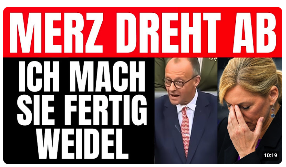 Eskaliert! Als MERZ plötzlich Weidel beleidigt, schämt sich selbst KLÖCKNER!