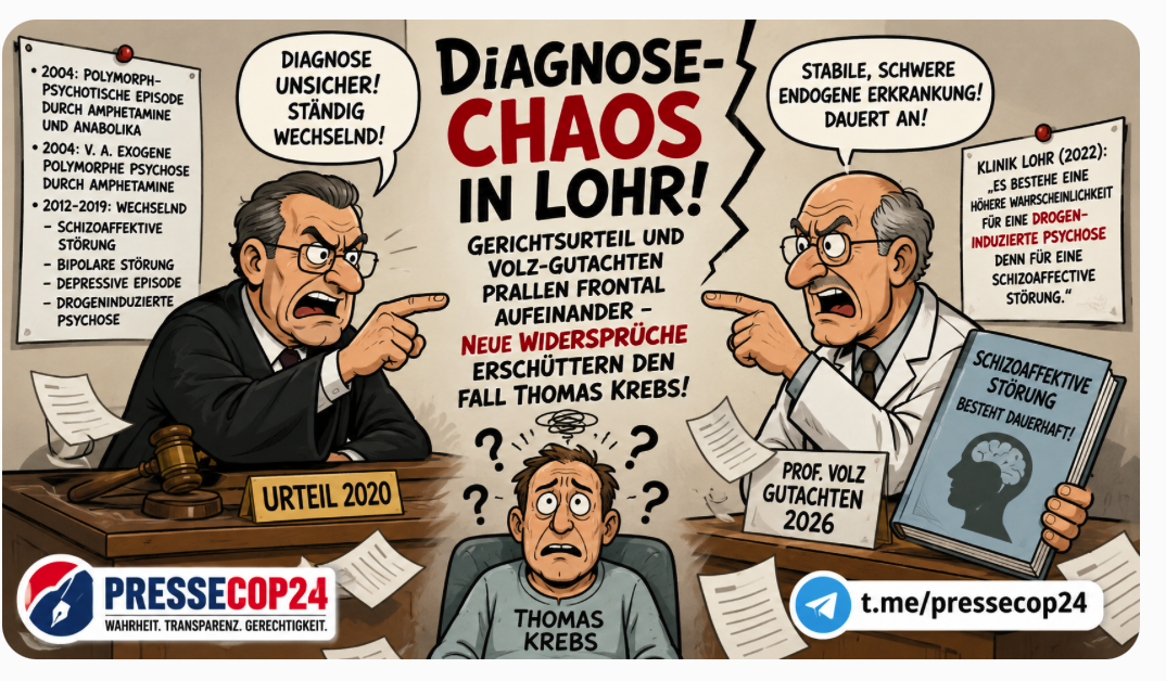 DIAGNOSE-CHAOS IN LOHR! GERICHTSURTEIL UND Prof. V.-GUTACHTEN PRALLEN FRONTAL AUFEINANDER – NEUE WIDERSPRÜCHE ERSCHÜTTERN DEN FALL THOMAS KREBS Teil 1!