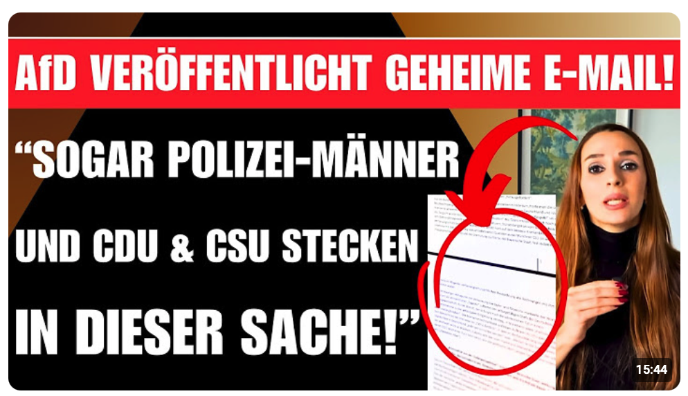 „DIE BÜRGER MÜSSEN VON DEM INHALT DIESER E-MAIL ERFAHREN!“   AfD VERÖFFENTLICHT DIE BEWEISE!