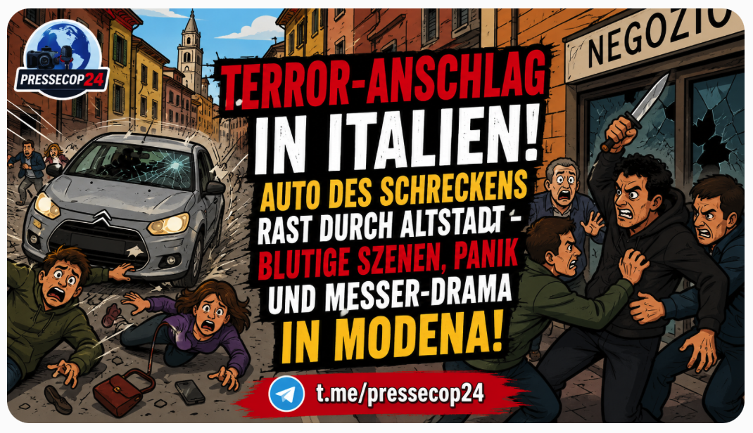 TERROR-ANSCHLAG IN ITALIEN! AUTO DES SCHRECKENS RAST DURCH ALTSTADT – BLUTIGE SZENEN, PANIK UND MESSER-DRAMA IN MODENA!