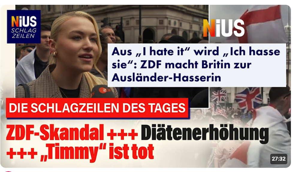 ZDF übersetzt falsch und macht Britin zur Ausländer-Hasserin | NIUS Schlagzeilen