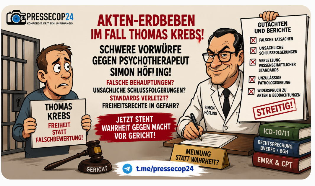 AKTEN-ERDBEBEN IM FALL THOMAS KREBS! SCHOCK-VORWÜRFE GEGEN PSYCHOTHERAPEUTEN – JETZT STEHEN BERICHTE, DIAGNOSEN UND FREIHEITSFRAGEN IM ZENTRUM EINES BRISANTEN STREITS! Teil 1!