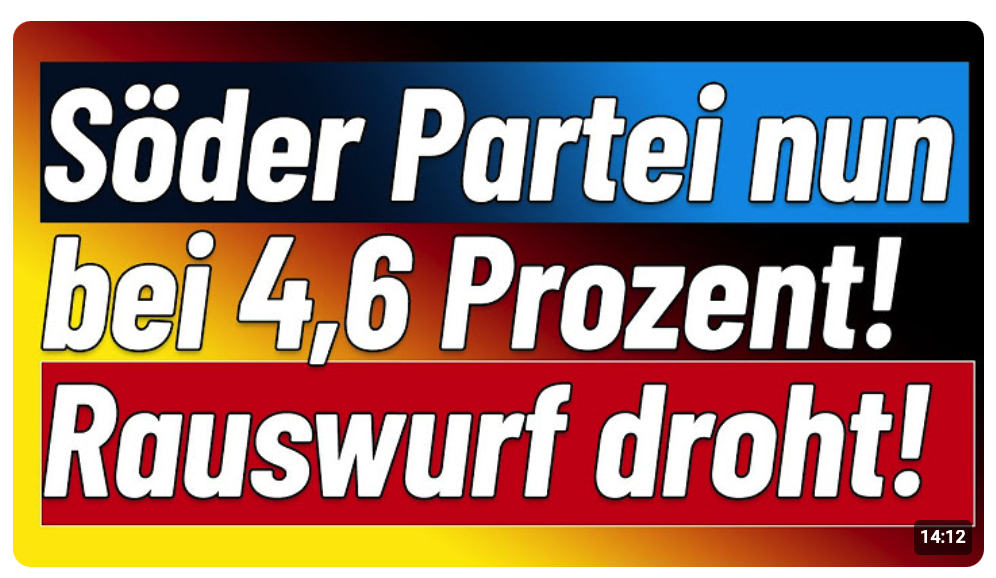 ‚Söder! Sie sind raus‘! CSU sackt rechnerisch bundesweit unter 5% Hürde! Alarmstimmung!