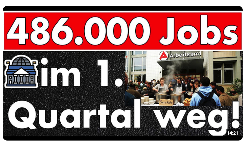 Sie zerstören Deutschland! 486.000 Jobs in 3 Monaten weg – Aber wir brauchen mehr Zuwanderung!