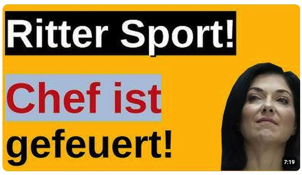 Chef gefeuert! Boykott ist ein voller Erfolg! Ritter Sport knickt ein und zieht Konsequenzen!