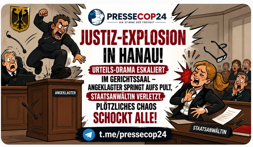 JUSTIZ-EXPLOSION IN HANAU! URTEILS-DRAMA ESKALIERT IM GERICHTSSAAL – ANGEKLAGTER SPRINGT AUFS PULT, STAATSANWÄLTIN VERLETZT, PLÖTZLICHES CHAOS SCHOCKT ALLE!