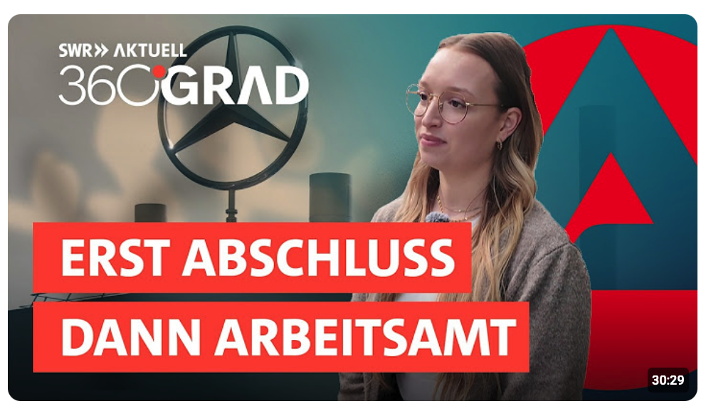 Kein Job trotz Studium? Wie die Krise der Autoindustrie Absolventen trifft | SWR Aktuell 360 Grad