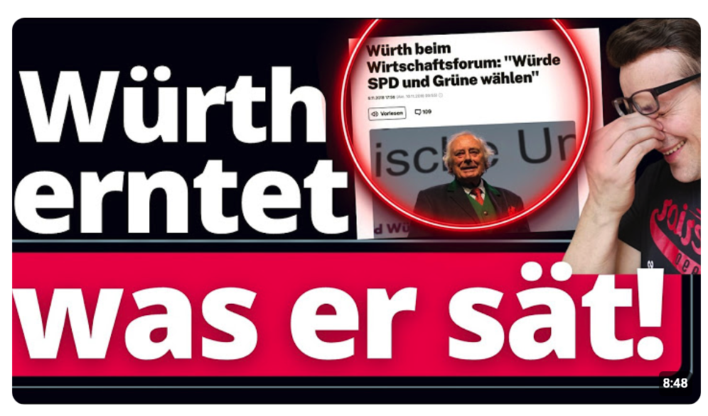 Würth wollte „Grüne und SPD wählen“ Jetzt jammert er über das Ergebnis!
