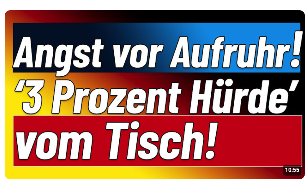 Buschfunk! Angst vor Aufruhr! 3 Prozent Hürde vom Tisch! Sachsen Anhalt wird blau!