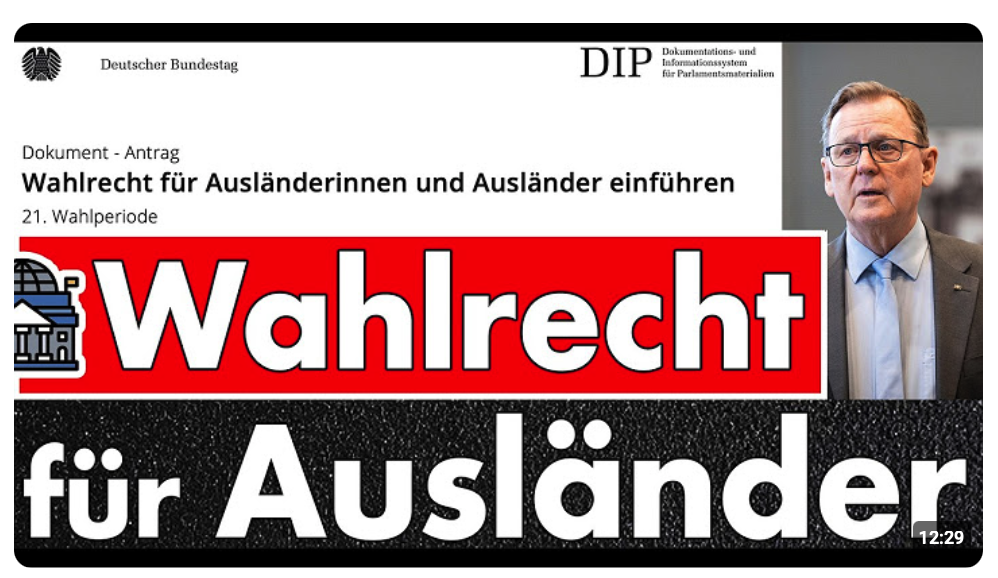 Warum der Antrag auf Wahlrecht für Ausländer verfassungswidrig ist – und der AfD hilft!