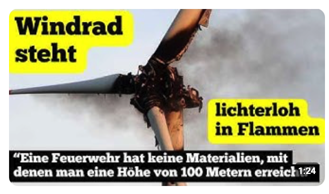 Windrad steht lichterloh in Flammen: Keine Chance für die Feuerwehr!