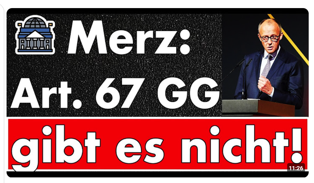 Pinocchio Merz ignoriert Art. 67 GG – Die Abwahl des Kanzlers ist doch möglich!