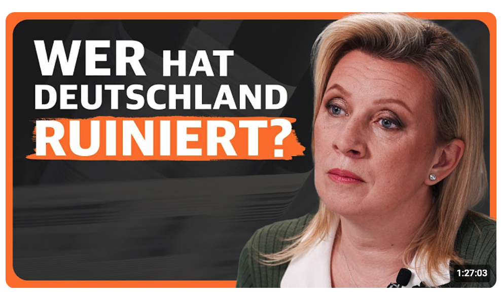 Marija Sacharowa: „Deutschland wird wirtschaftlich geopfert“