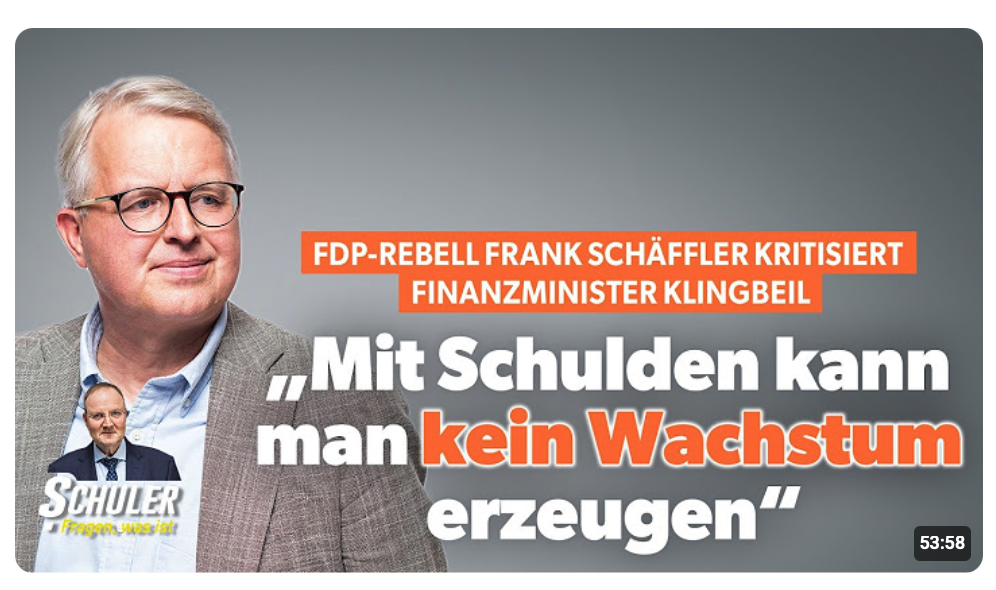 FDP-Rebell Frank Schäffler kritisiert Klingbeil: „Mit Schulden kann man kein Wachstum erzeugen“