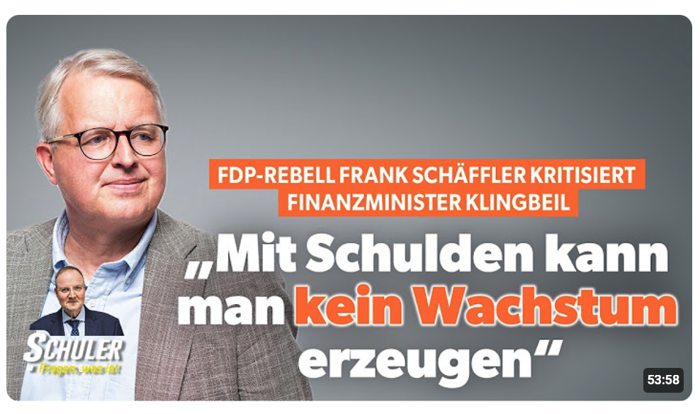 FDP-Rebell Frank Schäffler kritisiert Klingbeil: „Mit Schulden kann man kein Wachstum erzeugen“