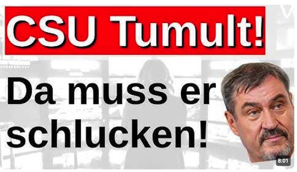 Da muss Söder jetzt schlucken. Das war unerwartet! CSU steht Kopf!