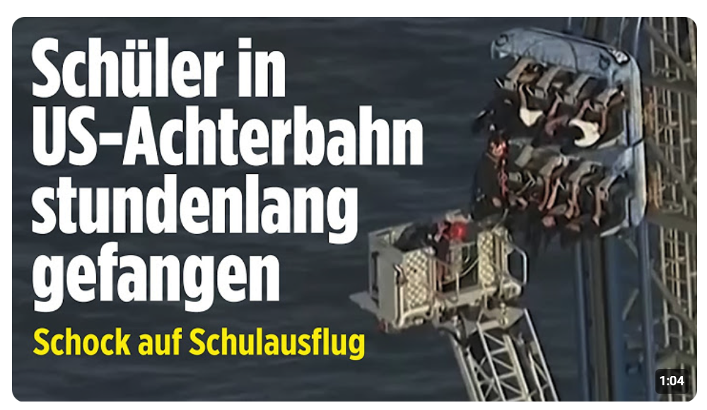 DRAMA IN DER HÖHE: Schüler hängen stundenlang in Achterbahn fest