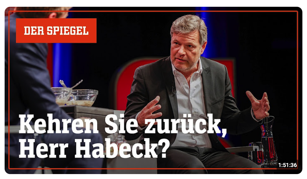 Ist unsere Welt aus den Fugen? Robert Habeck im Spitzengespräch live auf der Bühne | DER SPIEGEL