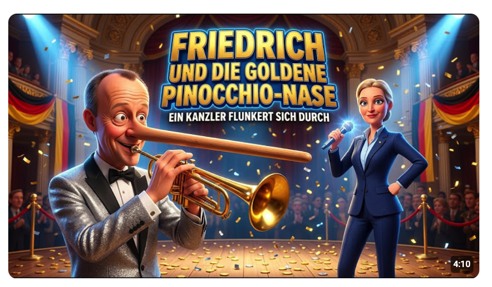 Friedrich und die goldene Pinocchio Nase – Ein Kanzler flunkert sich durch Satire Hit 2026