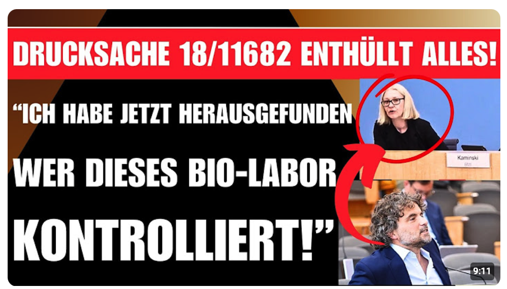 REGIERUNG MIT BIO-LABOR AUFGEFLOGEN DRUCKSACHE 18/11682 ENTHÜLLT ALLES!  SPRECHERIN FLIPPT AUS!