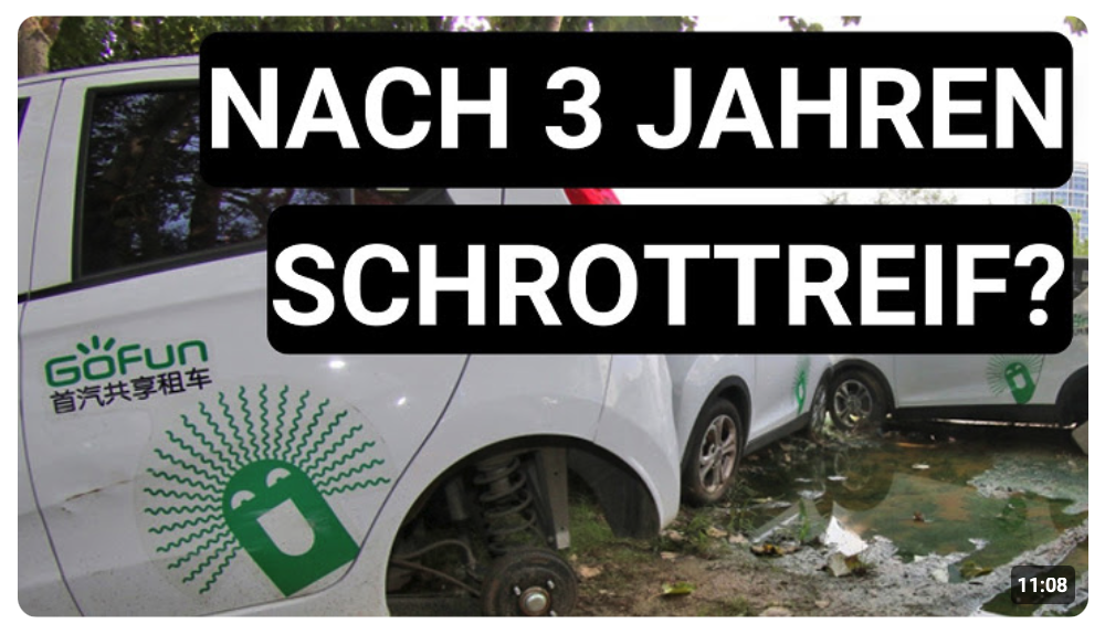 Elektroautos Wertverlust China Gebrauchtwagen