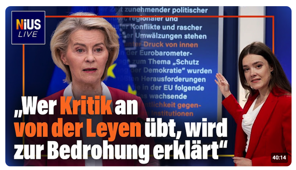 EU-Wahrheitsbehörde: Von der Leyens massiver Angriff auf freie Medien | NIUS Live