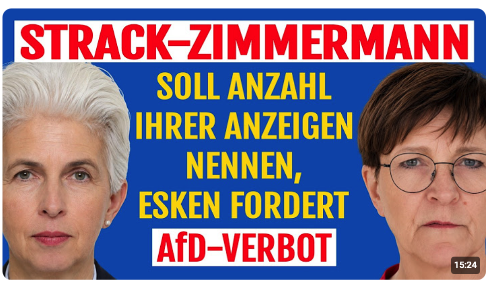 Strack-Zimmermann soll Anzahl ihrer Anzeigen nennen – Saskia Esken fordert baldiges AfD-Verbot