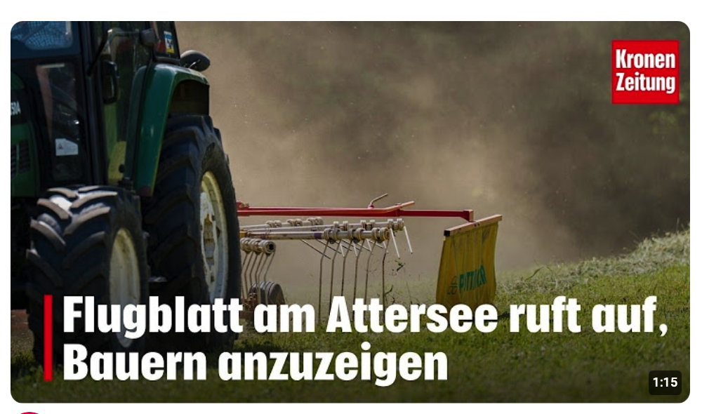 Flugblatt am Attersee ruft auf, Bauern anzuzeigen I krone.tv NEWS