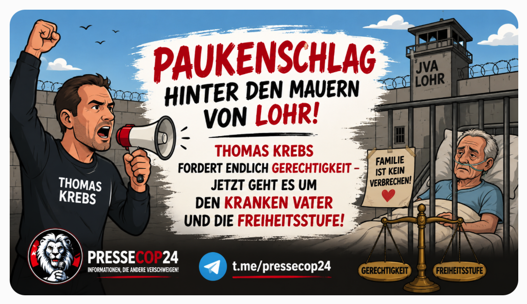 PAUKENSCHLAG HINTER DEN MAUERN VON LOHR! THOMAS KREBS FORDERT ENDLICH GERECHTIGKEIT – JETZT GEHT ES UM DEN KRANKEN VATER UND DIE FREIHEITSSTUFE!