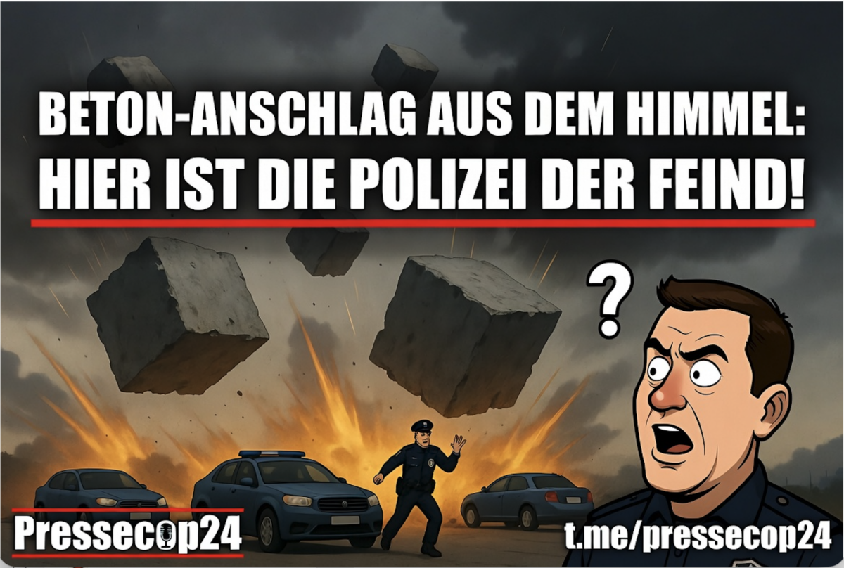 BETON-ANSCHLAG AUS DEM HIMMEL: HIER IST DIE POLIZEI DER FEIND!