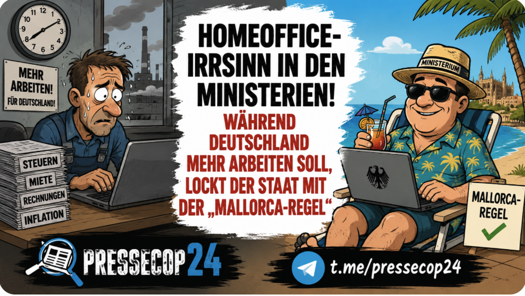 HOMEOFFICE-IRRSINN IN DEN MINISTERIEN! WÄHREND DEUTSCHLAND MEHR ARBEITEN SOLL, LOCKT DER STAAT MIT DER „MALLORCA-REGEL“