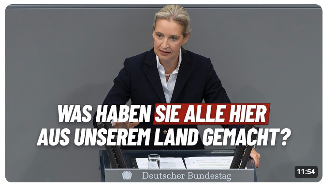 „Was haben Sie alle aus unserem Land gemacht?“ – Alice Weidel – Bundestag