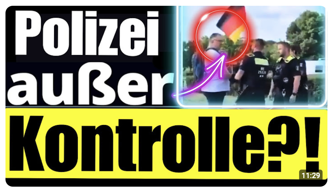 Bürger zeigt Deutschland-Flagge und bekommt es mit der Polizei zu tun……