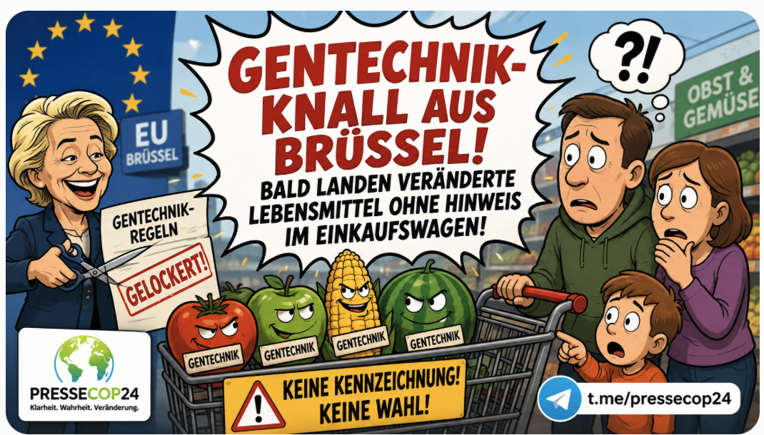 EILMELDUNG: GENTECHNIK-KNALL AUS BRÜSSEL! BALD LANDEN VERÄNDERTE LEBENSMITTEL OHNE HINWEIS IM EINKAUFSWAGEN!