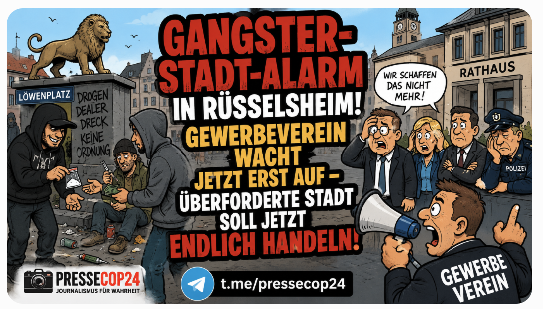 GANGSTER-STADT-ALARM IN RÜSSELSHEIM! GEWERBEVEREIN WACHT JETZT ERST AUF – ÜBERFORDERTE STADT SOLL JETZT ENDLICH HANDELN!