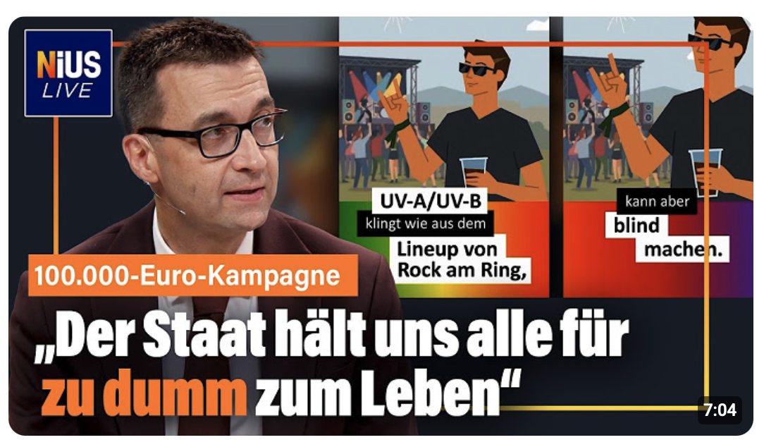 Jetzt warnt die Regierung, dass man ohne Sonnenbrille zu erblinden droht 