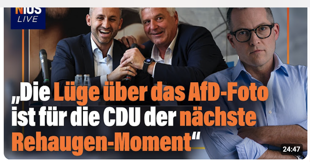 Gute-Laune-Foto von CDU und AfD und dann flüchtet sich die CDU in eine Lüge | NIUS Live