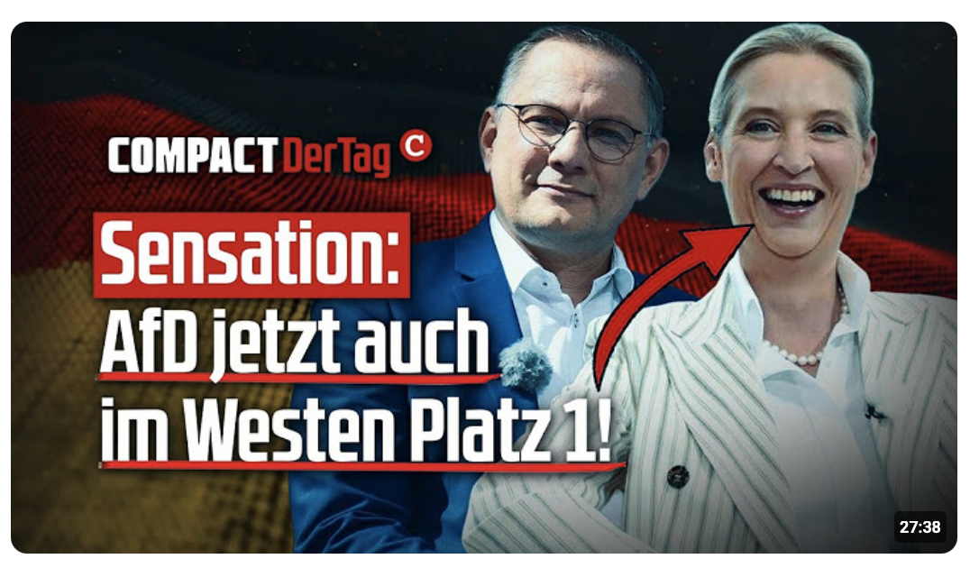 Sensation: AfD jetzt auch im Westen Platz 1!