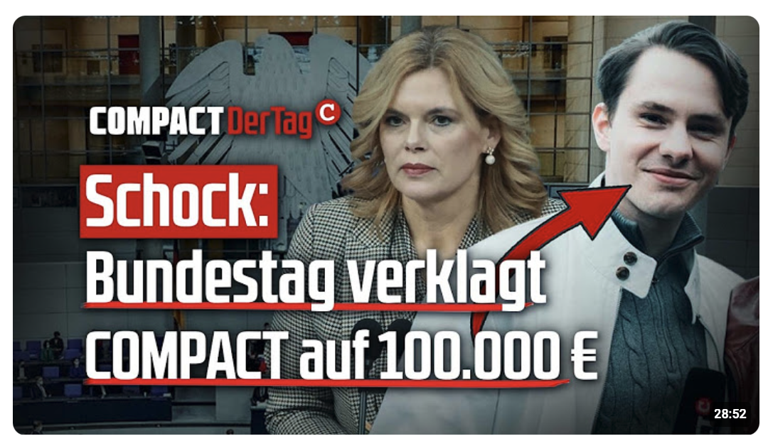 Schock: Bundestag verklagt COMPACT auf 100.000€