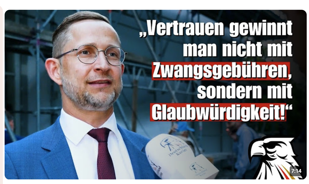 Vertrauen gewinnt man nicht mit Zwangsgebühren, sondern mit Glaubwürdigkeit!“ | Daniel Wald