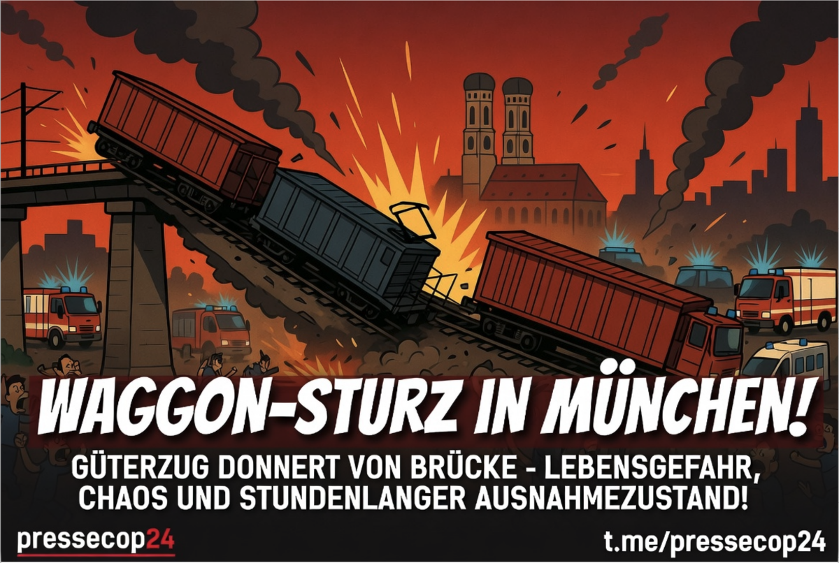 WAGGON-STURZ IN MÜNCHEN! GÜTERZUG DONNERT VON BRÜCKE – LEBENSGEFAHR, CHAOS UND STUNDENLANGER AUSNAHMEZUSTAND!