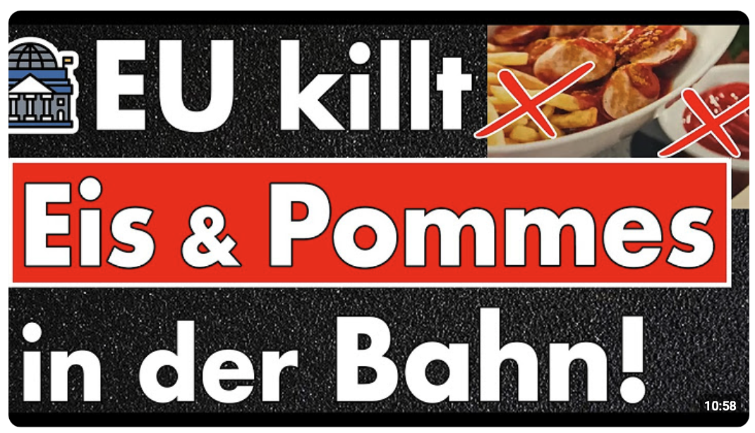 Pommes, Ketchup, Mayo – alles fliegt wegen EU-Regulierung aus dem ICE – wann werfen wir die EU raus?